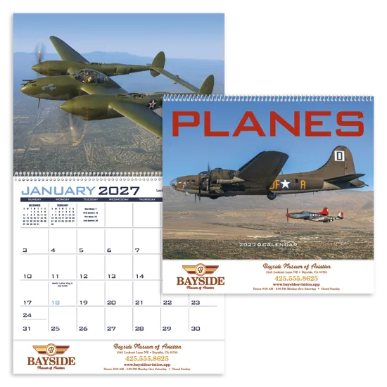 Classic Planes Calendar Aviation Photography - 18.5 x 11 in