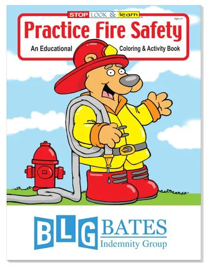 Fire Safety Coloring Book Educational 16 Pages - 10.5 x 8 in