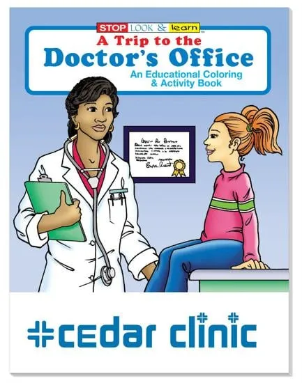 Doctor Visit Coloring Book Educational 16 Pages - 10.5 x 8 in