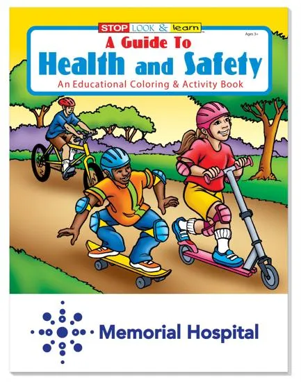 Health Safety Coloring Book Educational 16 Pages - 10.5 x 8 in
