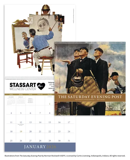 Norman Rockwell Wall Calendar Saturday Evening Post - 25 x 12 in