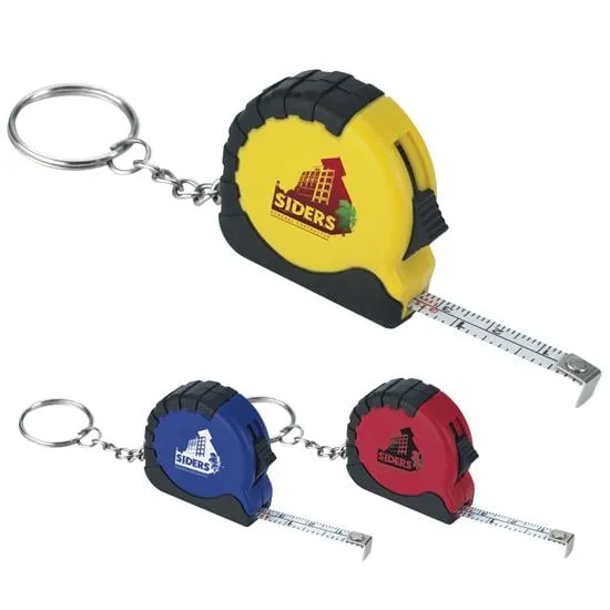 Mini Tape Measure Keychain Rubber Grip 39 Inch - 1.625 in