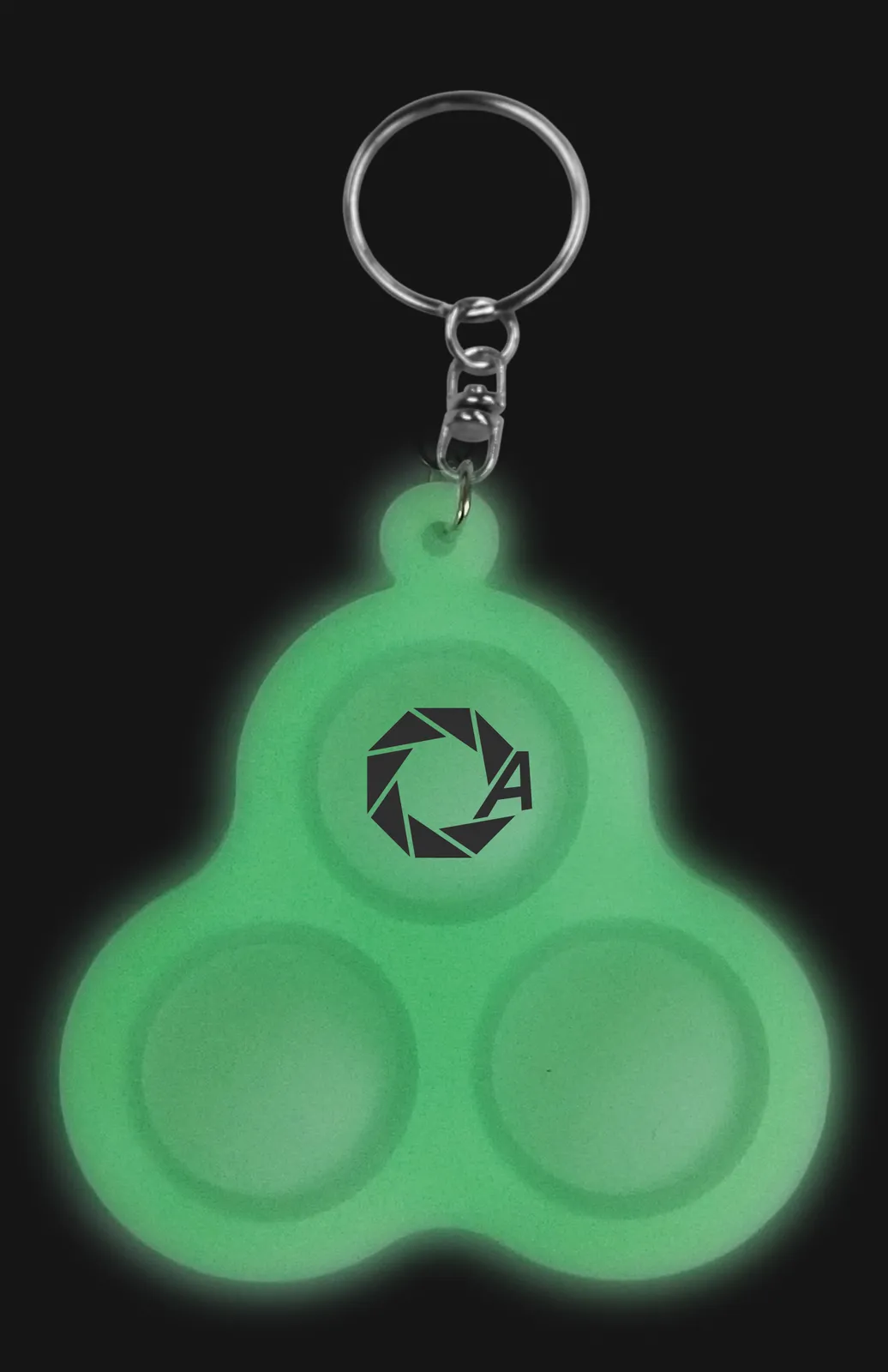 Pop Bubble Keychain Silicone Stress Relief 3 Bubbles - 3.54 in - product view 10