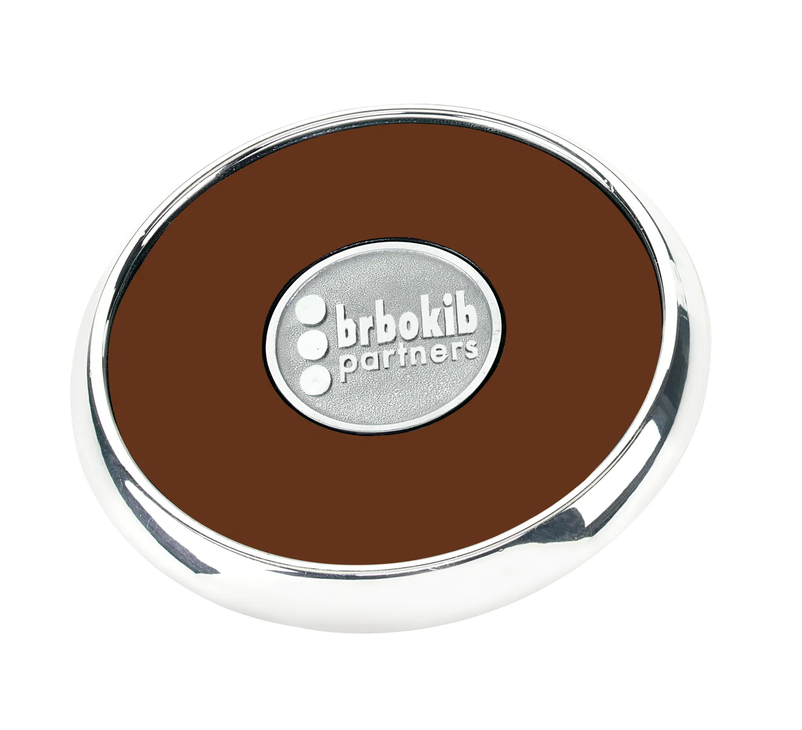 Round Zinc Coaster Leather Cork-Backed Single - 0.375 in - product view 3