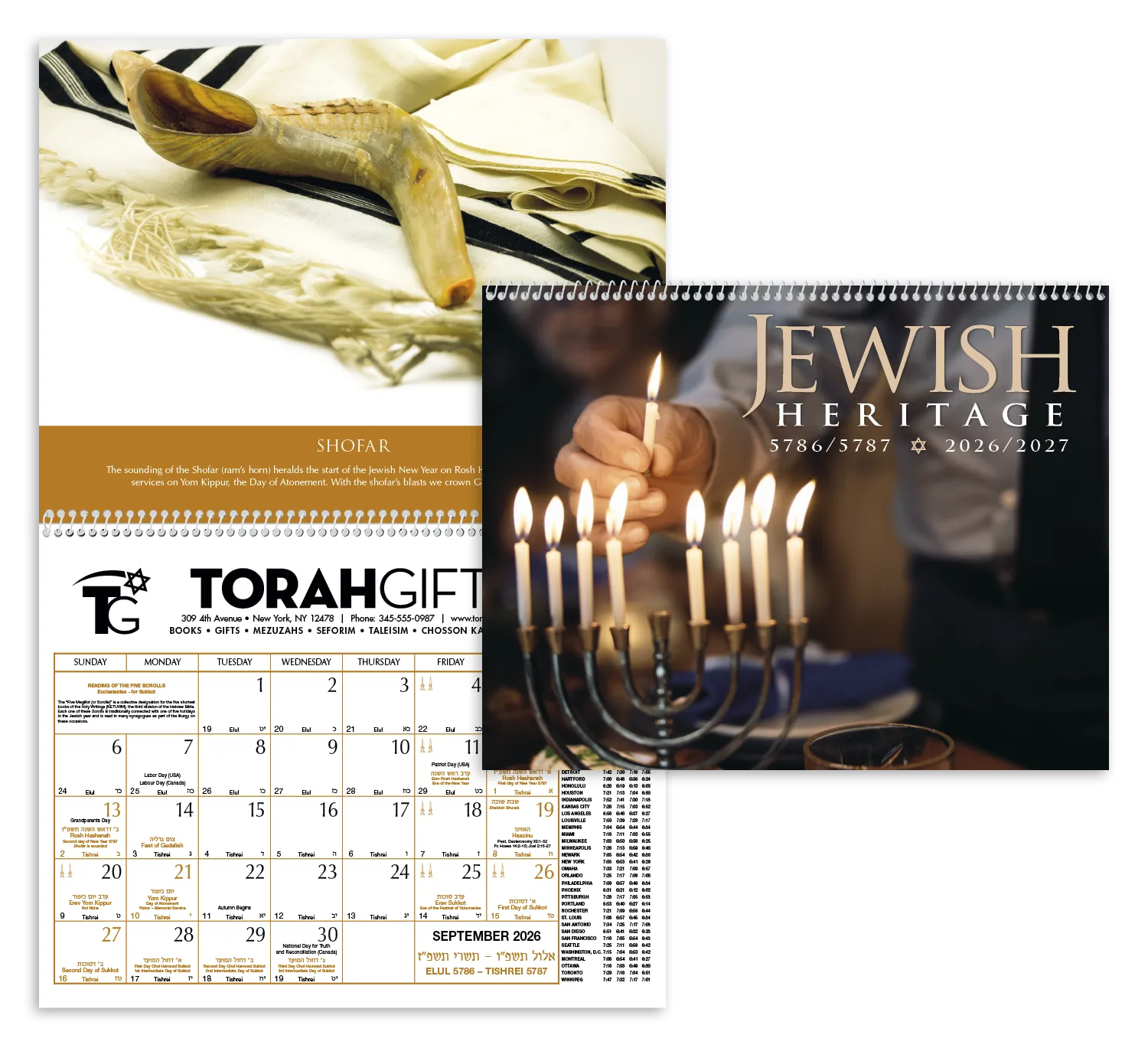 Jewish Heritage Wall Calendar FSC Paper - 16.75 x 11 in - product view 17