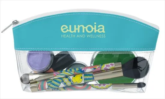 Clear Cosmetic Case Bubble Top Color Accent - 8.1 x 4.4 in