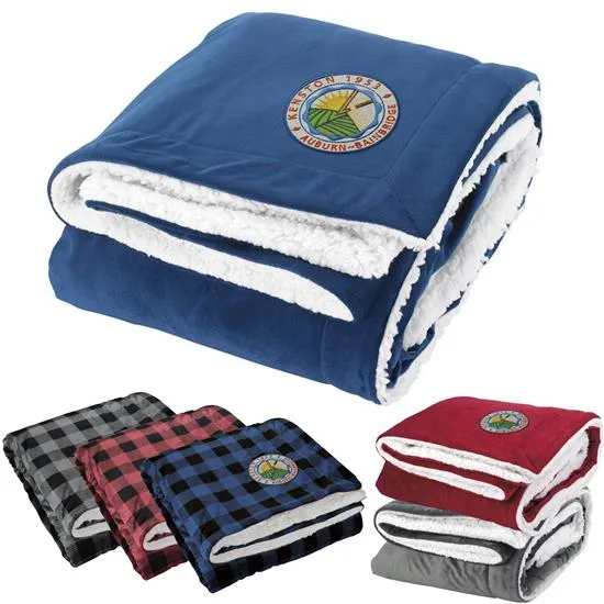 Sherpa Throw Blanket Micromink Carry Bag - 59 x 49 in