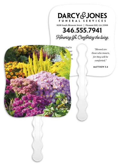 Garden Hand Fan Bountiful Garden Design - 7.5 x 7.5 in