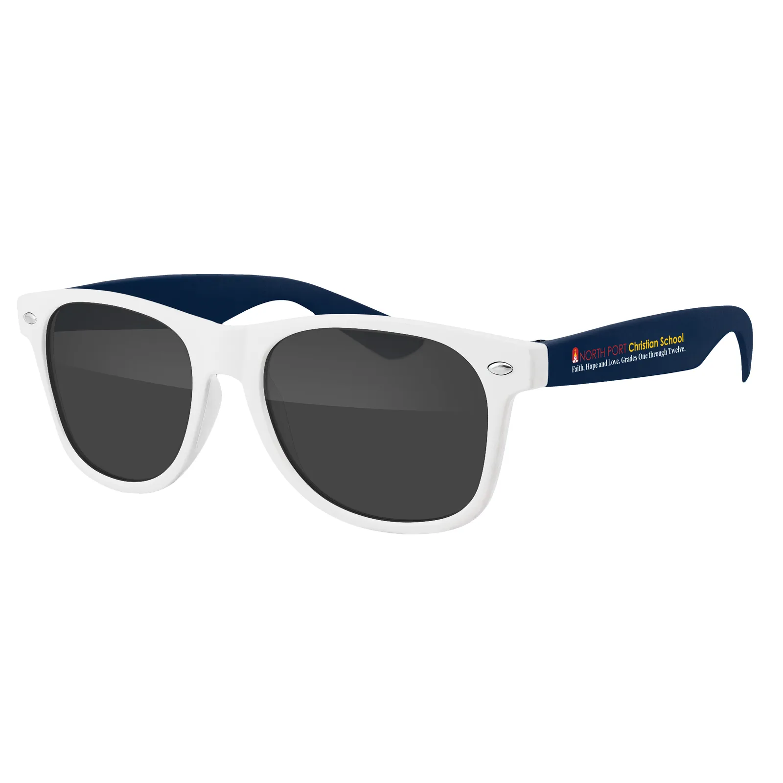 Two-Tone Retro Sunglasses White Frame UV400 - 5.75 x 6 in - product view 2