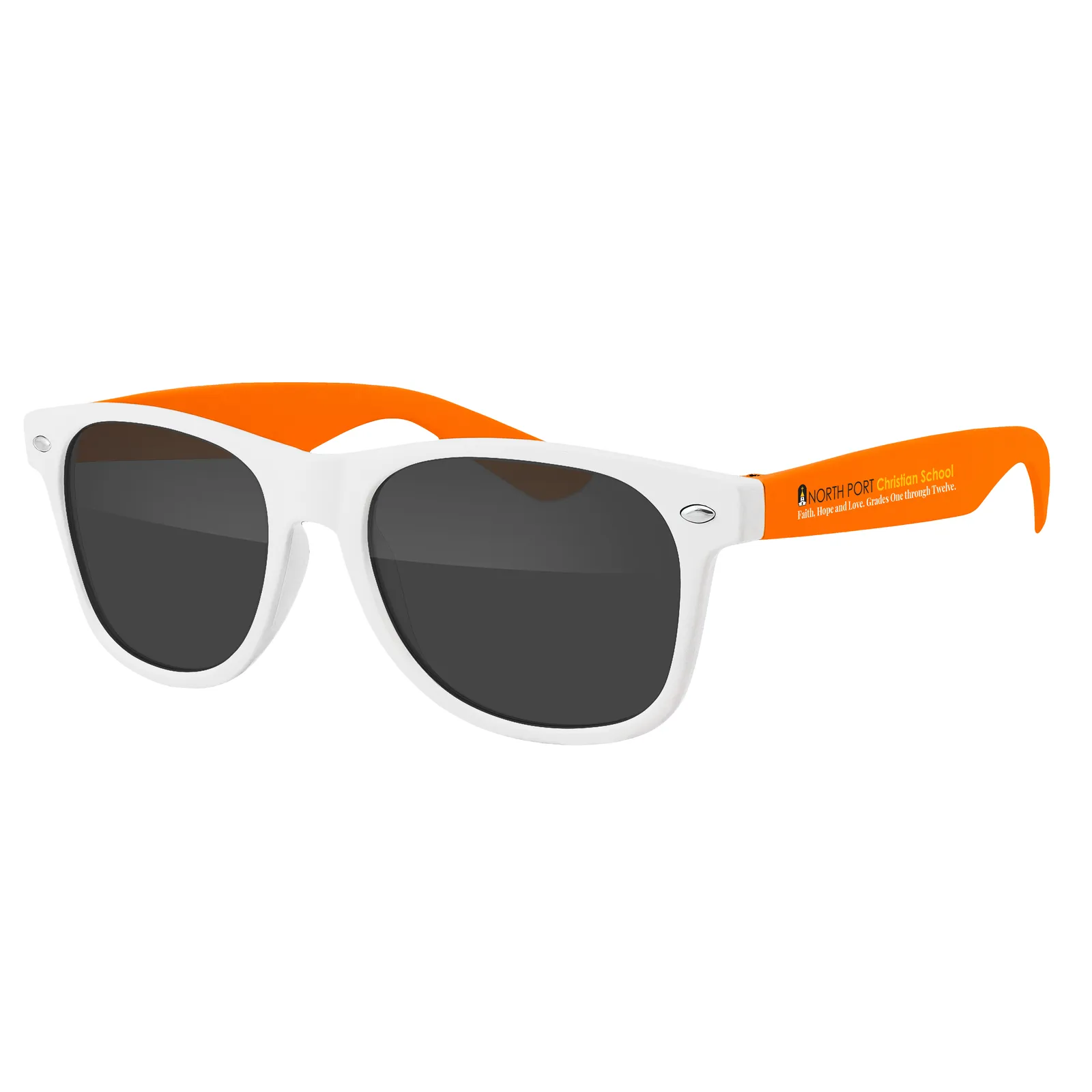 Two-Tone Retro Sunglasses White Frame UV400 - 5.75 x 6 in - product view 3