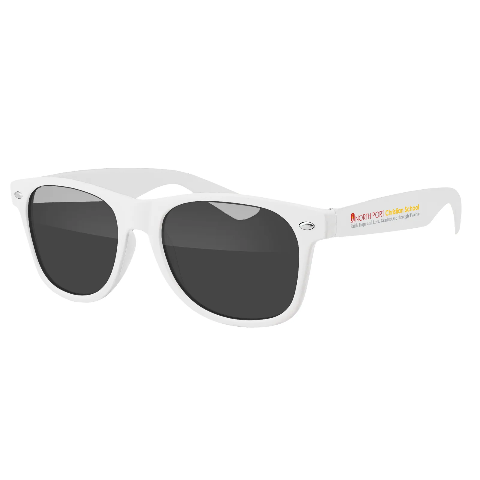 Two-Tone Retro Sunglasses White Frame UV400 - 5.75 x 6 in - product view 7
