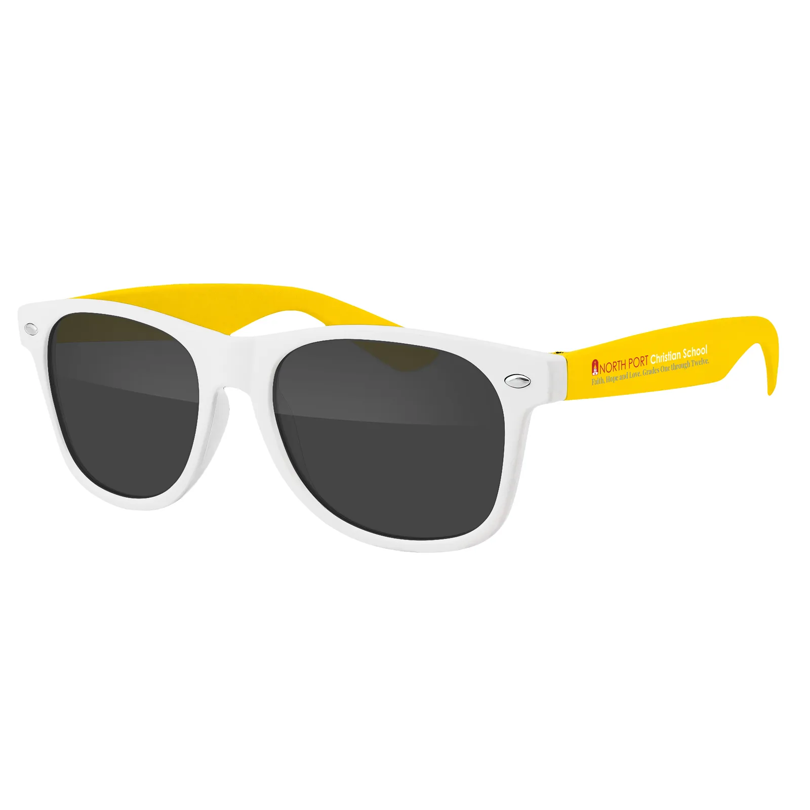 Two-Tone Retro Sunglasses White Frame UV400 - 5.75 x 6 in - product view 8