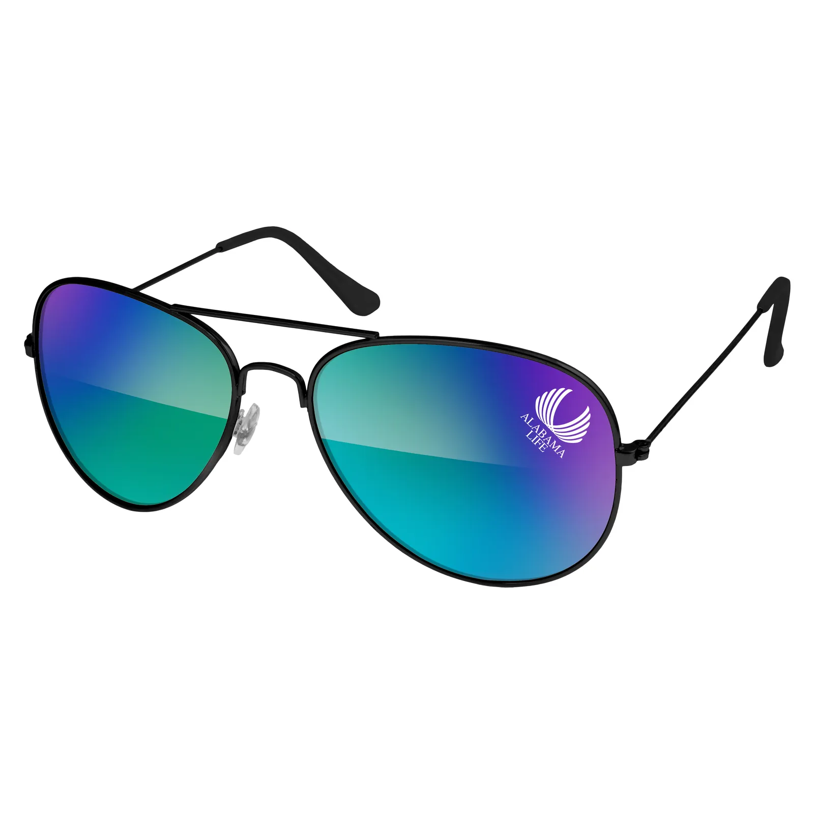 Metal Aviator Mirrored Sunglasses UV400 - 5.5 x 5.25 in - product view 2