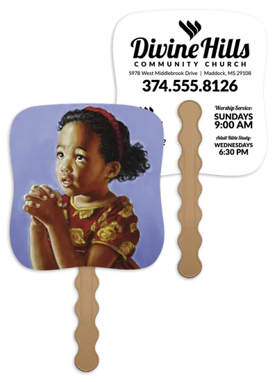 Heavenly Prayer Hand Fan Paper Custom - 7.75 x 7.5 in