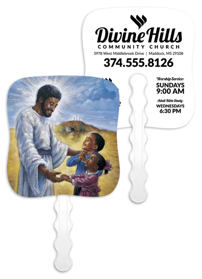 Divine Enlightenment Hand Fan Paper Custom - 7.75 x 7.5 in