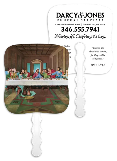 Last Supper Hand Fan Paper Custom Imprint - 7.75 x 7.5 in