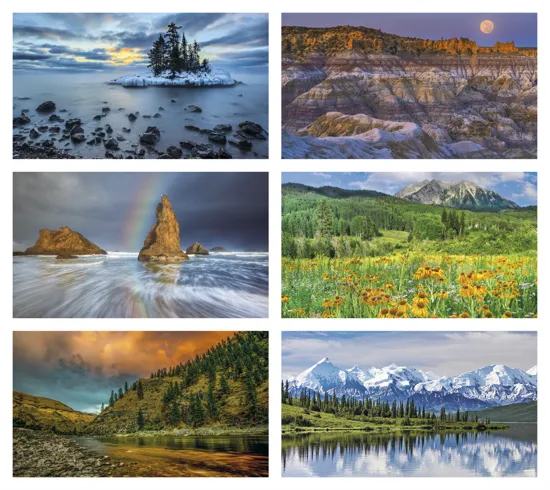 Scenes of America Wall Calendar Patriotic FSC Paper - 23 x 17 in