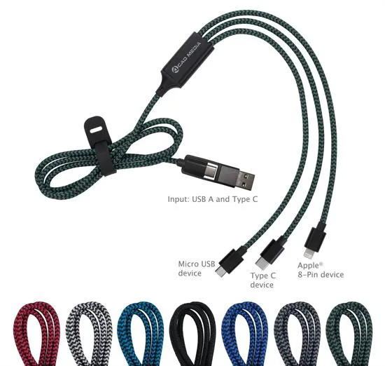 Multi-Device Charging Cable 3-in-1 Aluminum - 3 ft