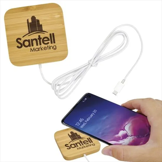 Bamboo Wireless Charger Magnetic Hold 15W - 2.4 x 2.4 in