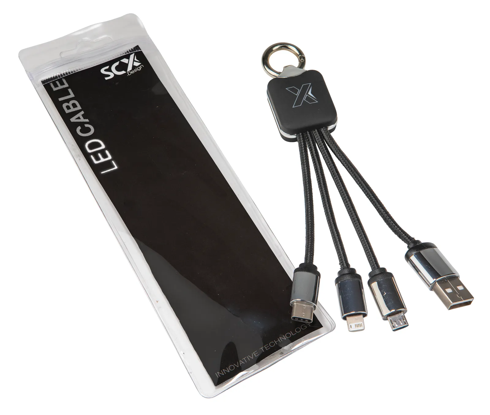 Recycled Charging Cable LED Light 3-Device - 5.5 x 1 in - product view 4