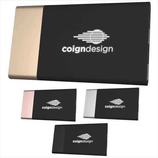 Aluminum Power Bank Shake Light Function - 5000 mAh