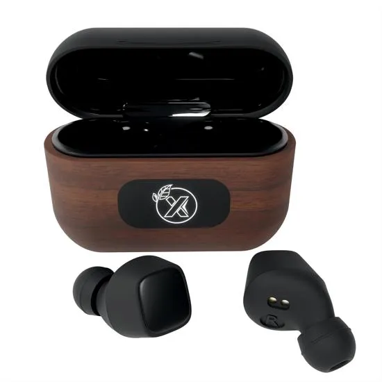 Walnut Wood Wireless Earbuds IPX5 Waterproof Case