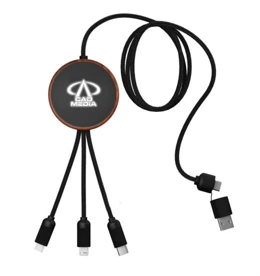 Bamboo Wireless Charging Cable 5-in-1 RPET 5W - 39 in
