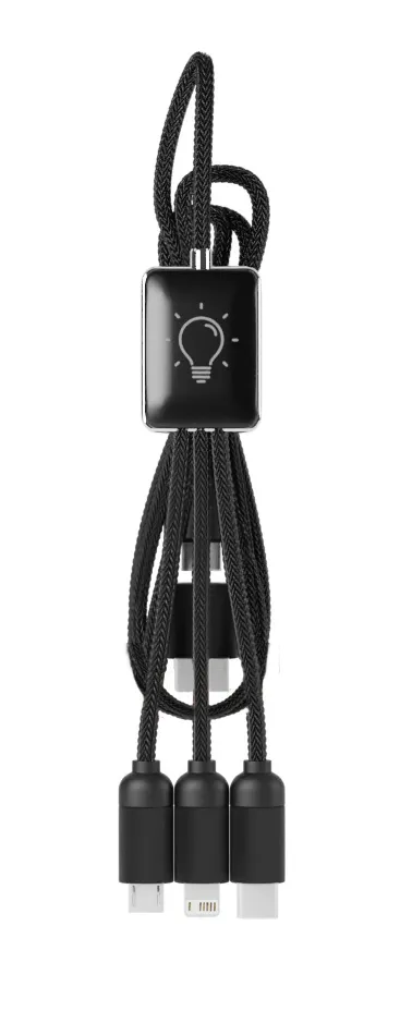 Eco Charging Cable 5-in-1 RPET Illuminated Logo 2A - 39 in - product view 7