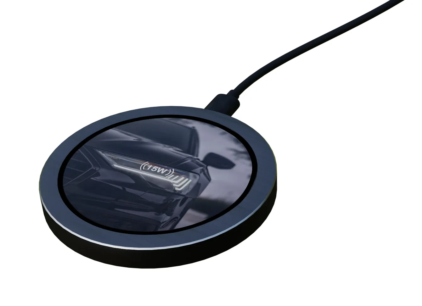 Metal Wireless Charger Full-Color 15W Aluminum Alloy - 0.375 in - product view 2