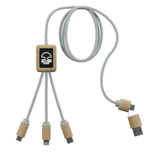 Bamboo Charging Cable 5-in-1 FSC Certified 2A - 39 in