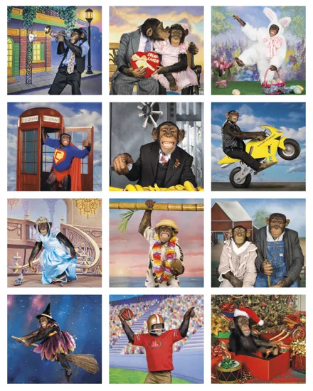 Monkey Business Wall Calendar FSC Paper - 19 x 9 in