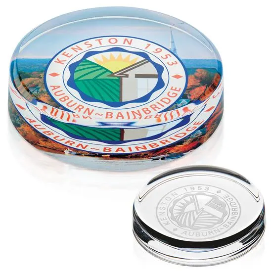 Optical Crystal Round Paperweight Desk Accessory - 0.75 in