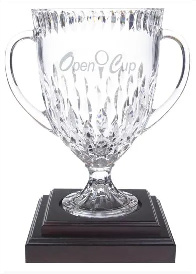 Lead Crystal Legacy Trophy Bowl Wood Base Large - 15 x 13.375 in