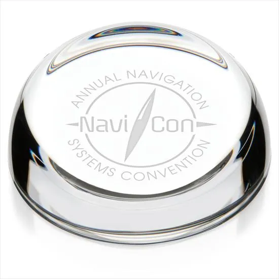 Glass Paperweight Slant Top Clear Desktop - 1.5 in