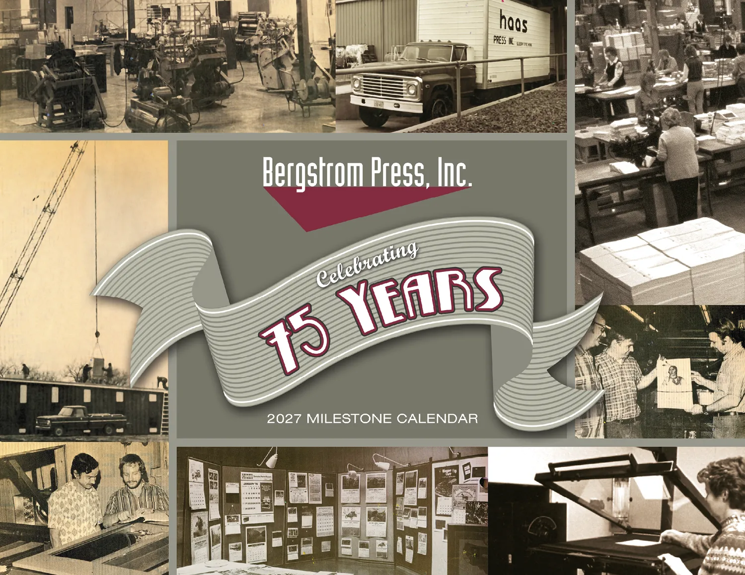 Custom Wall Calendar Stapled FSC Paper - 16.75 x 10.875 in - product view 2