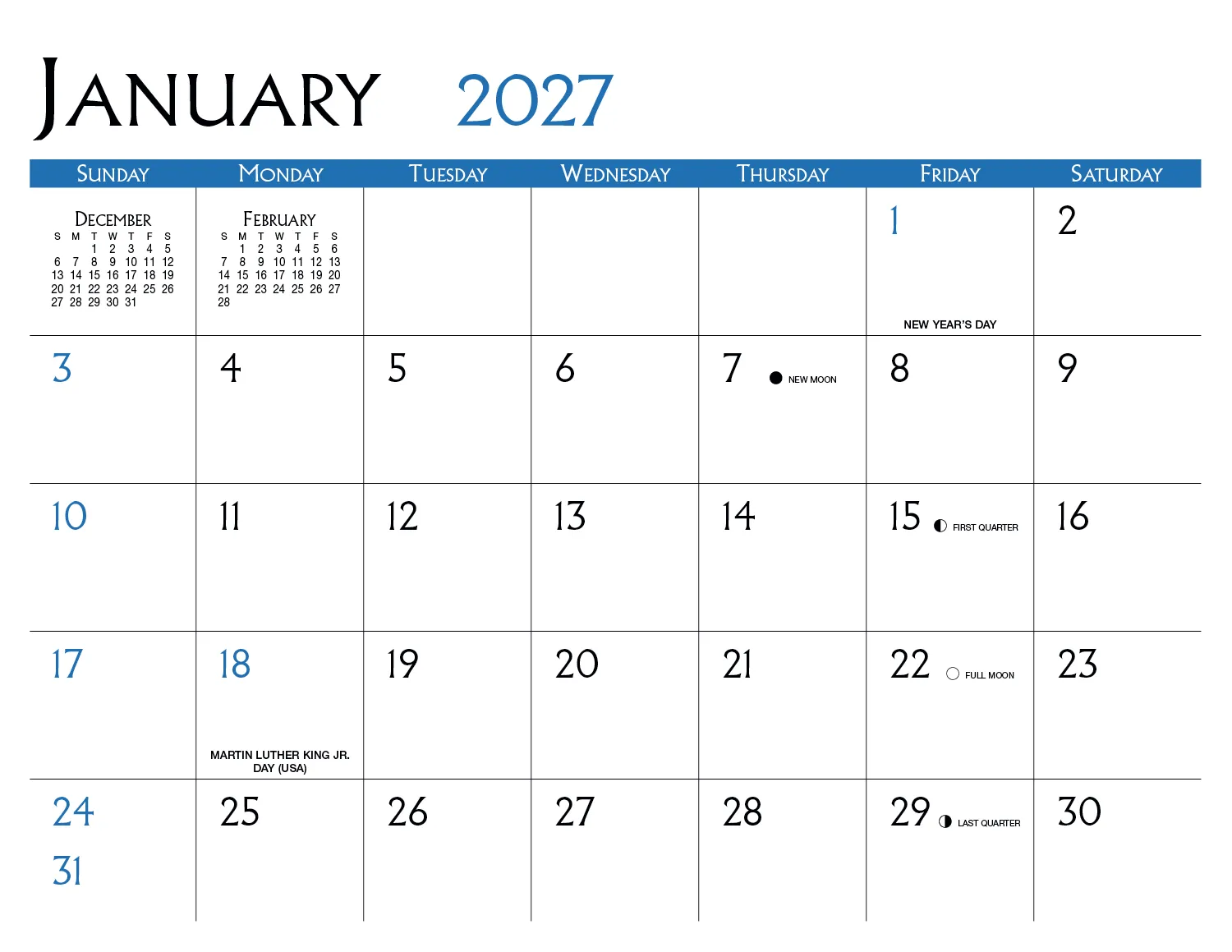 Custom Wall Calendar Stapled FSC Paper - 16.75 x 10.875 in - product view 3