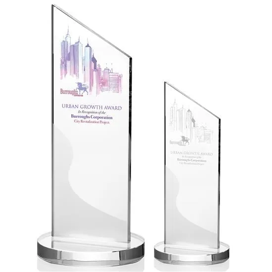 Crystal Award Angular Top Optical Glass - 9 x 4 x 4 in