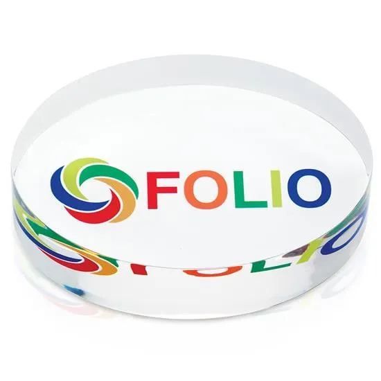 Acrylic Paperweight Oval Shape Clear Desk - 4 x 3 x 1 in