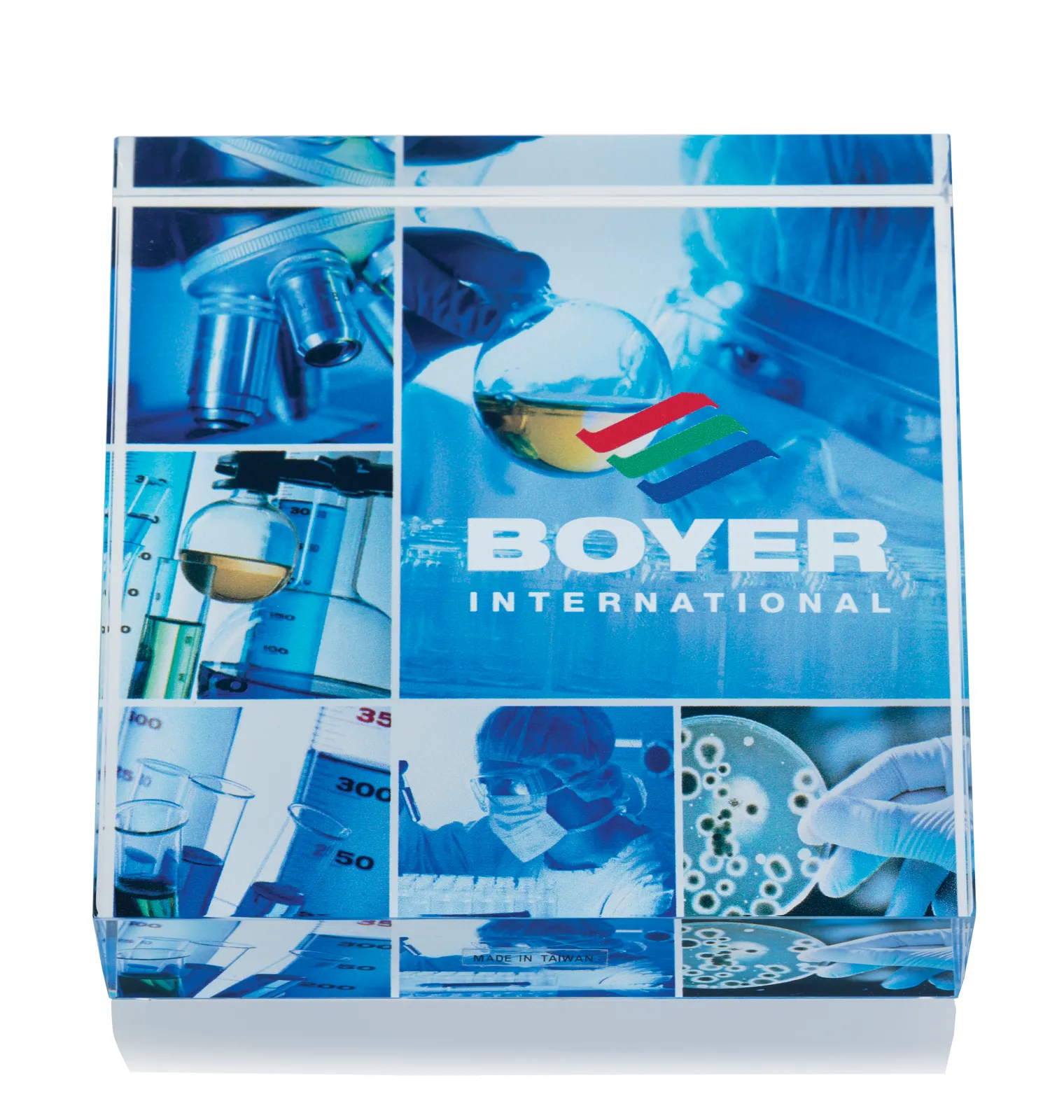 Acrylic Paperweight Square Shape Clear Desk - 3.625 x 3.625 in - product view 3