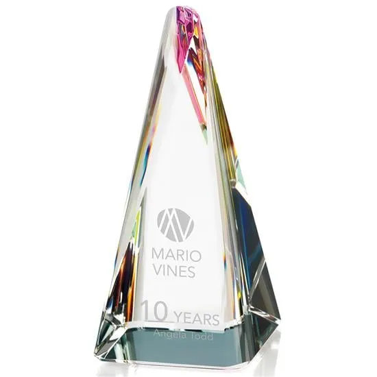 Crystal Award Twisted Pyramid Optical - 6 x 2.75 in