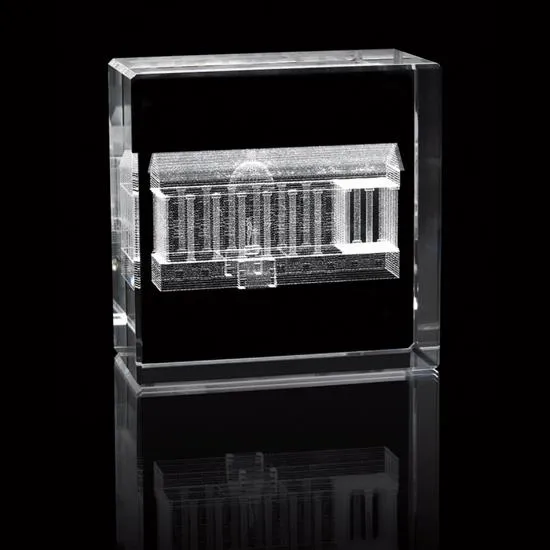 Crystal Rectangle Award 3D Art All Sides - 3.125 x 3.125 in
