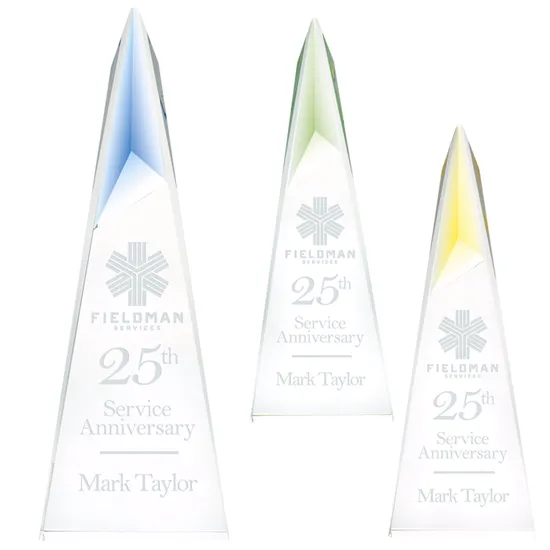 Crystal Award Color Peak Freestanding K9 - 11 x 3.875 in