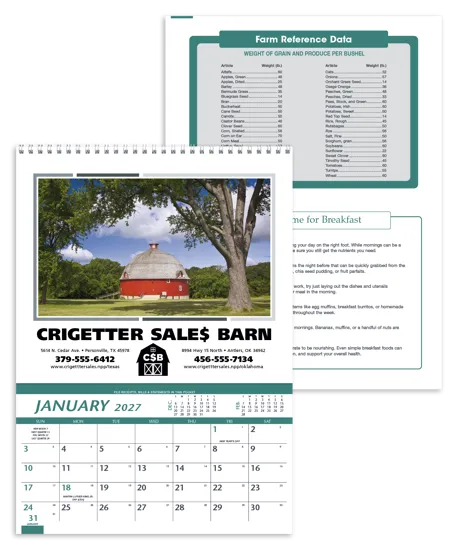 Farm Pocket Calendar Agricultural Information - 14 x 10 in