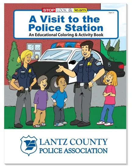 Police Station Coloring Book Educational Visit - 10.5 x 8 in
