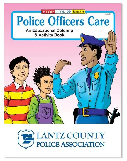 Police Community Safety Coloring Book Educational - 10.5 x 8 in