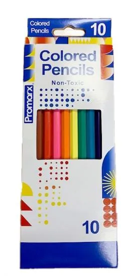 Colored Pencil Set Wood Construction Cardboard Box (10 Pack)