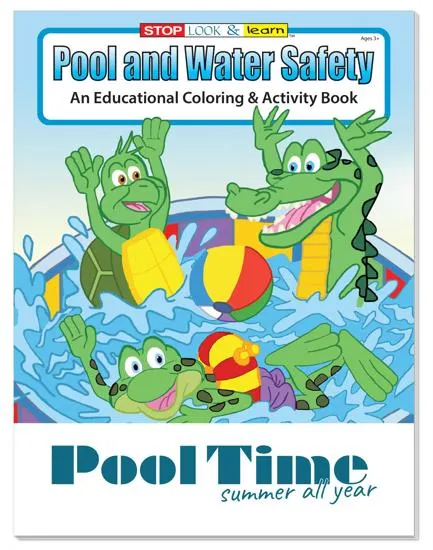 Pool Safety Coloring Book Water Safety Educational - 10.5 x 8 in