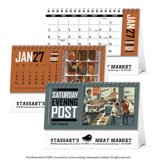 Norman Rockwell Desk Calendar Tent Mount FSC - 4.5 x 6 in
