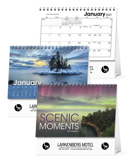 Scenic Moments Large Desk Calendar Tent Mount - 6.5 x 7.5 in
