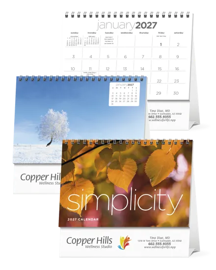 Simplicity Large Desk Calendar Tent Mount FSC - 6.5 x 7.5 in